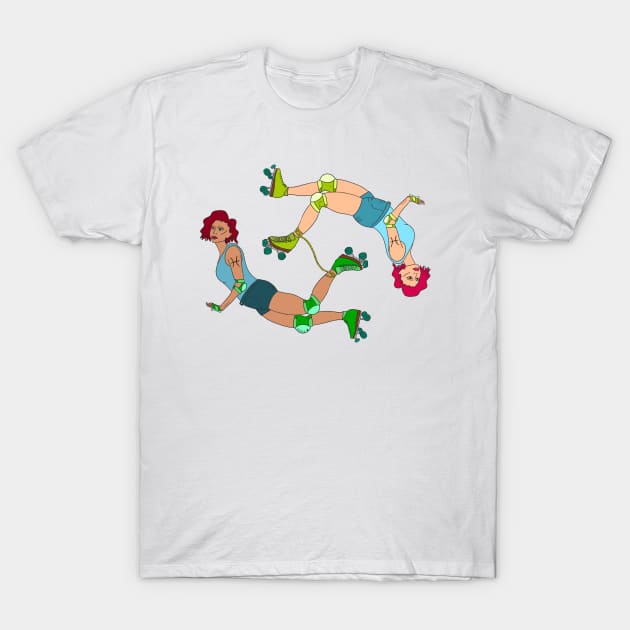 Pisces Pinup Rollergirls T-Shirt by Hotanist